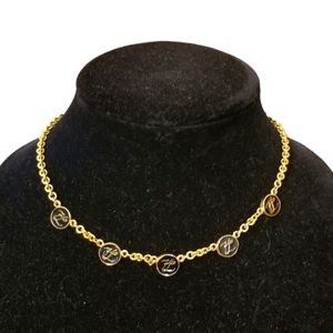 ❗Karl Lagerfeld Vintage Enamel Logo Station Necklace❗